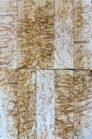 Karelian masur birch wood. Size 30x40x150mm. Set of 10 knife handle blocks