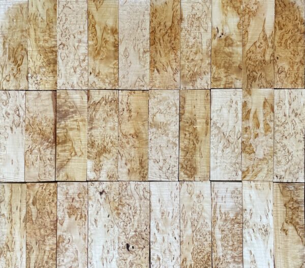 Karelian masur birch kiln dried wood for making handles for knives. Ideal also for cutting into a bookmatching scales or making wooden jewely and DIY pens.